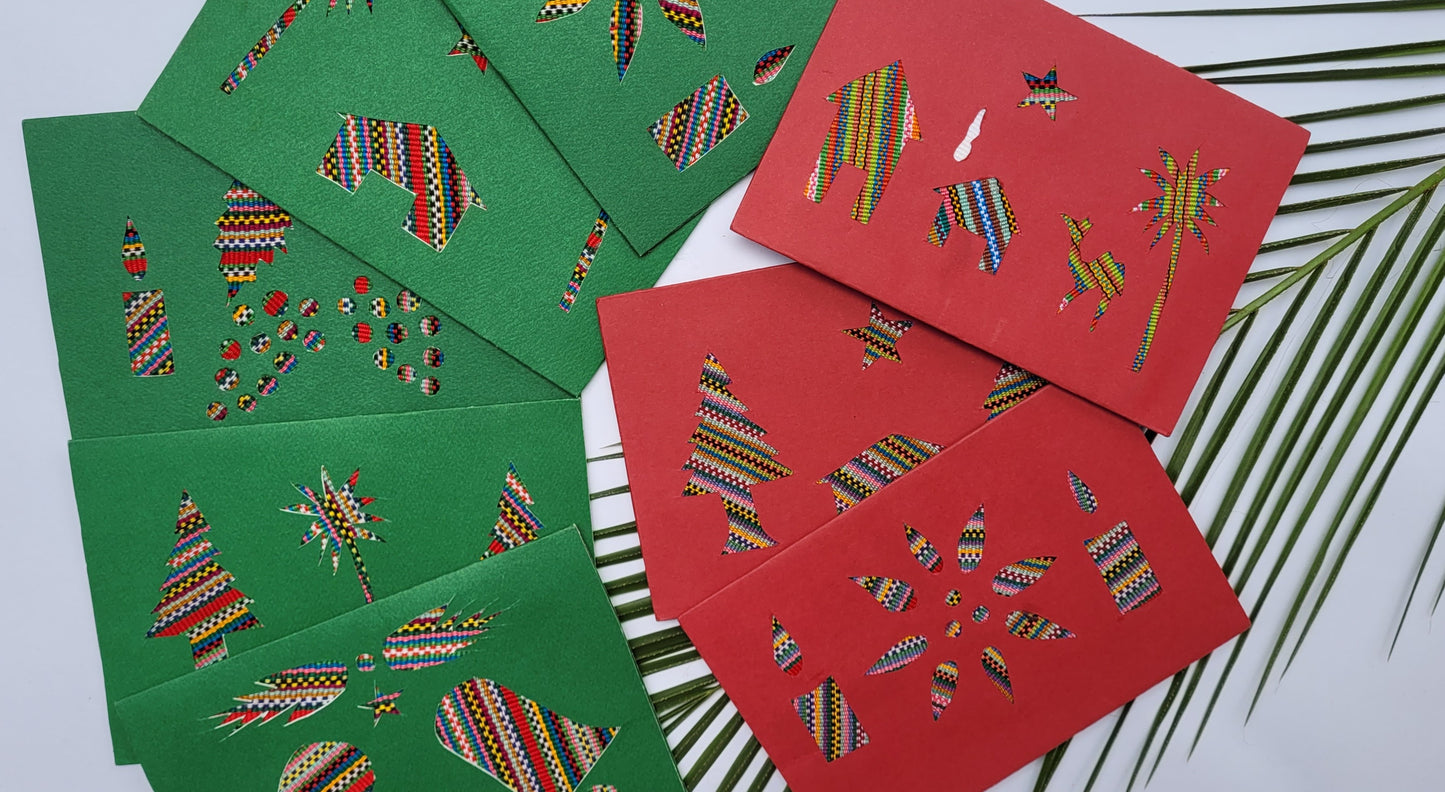 Handcut Holiday Textile Cards (Set of 4)